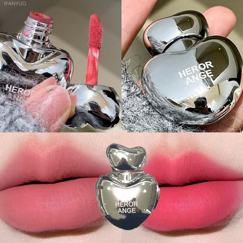Matte Velvet Lip Tint Long Lasting - Batom fosco sedoso coração pêssego veludo