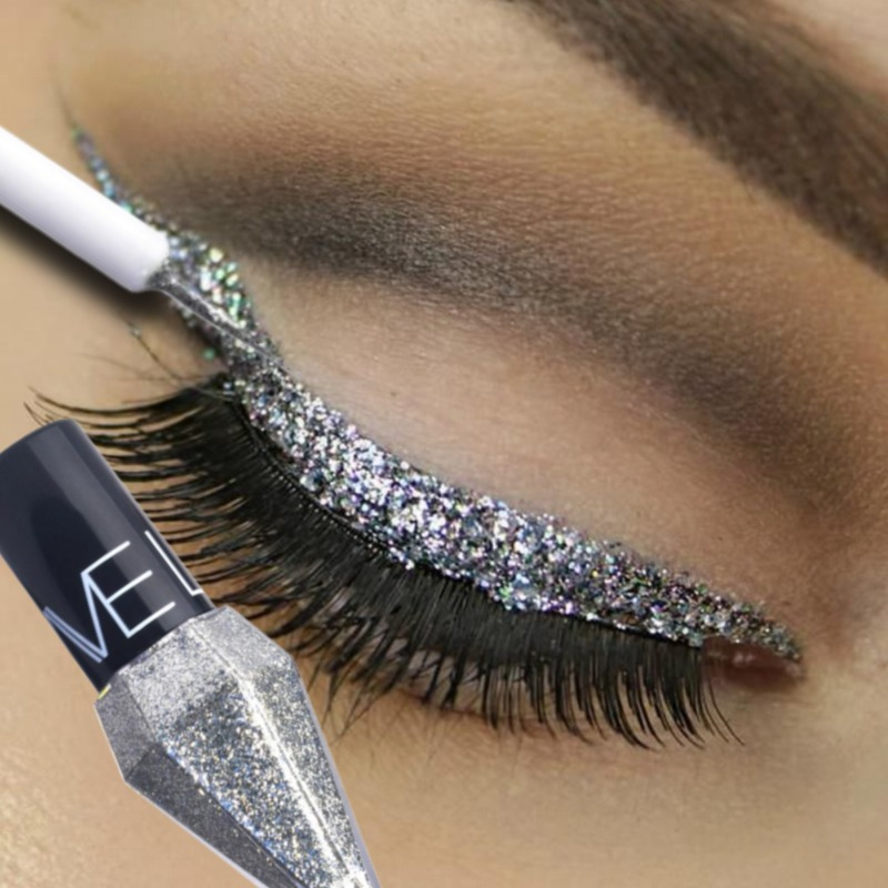 Waterproof Liquid Eyeliner Pen - Delineador líquido pérola com glitter diamante,
