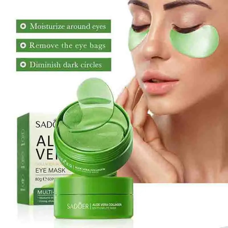 Collagen Under Eye Patches - 60 pçs aloe vera colágeno máscara