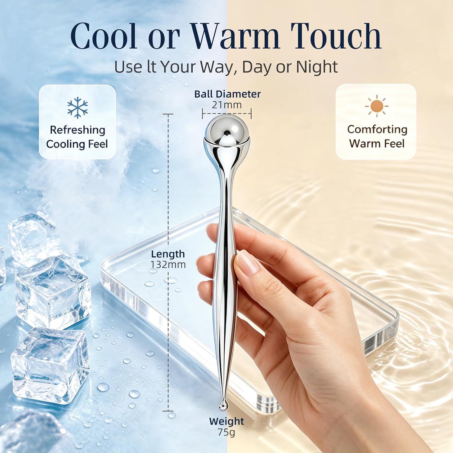 Massageador Facial de Metal, R - Face Ice Roller Puffiness avaliação e preço