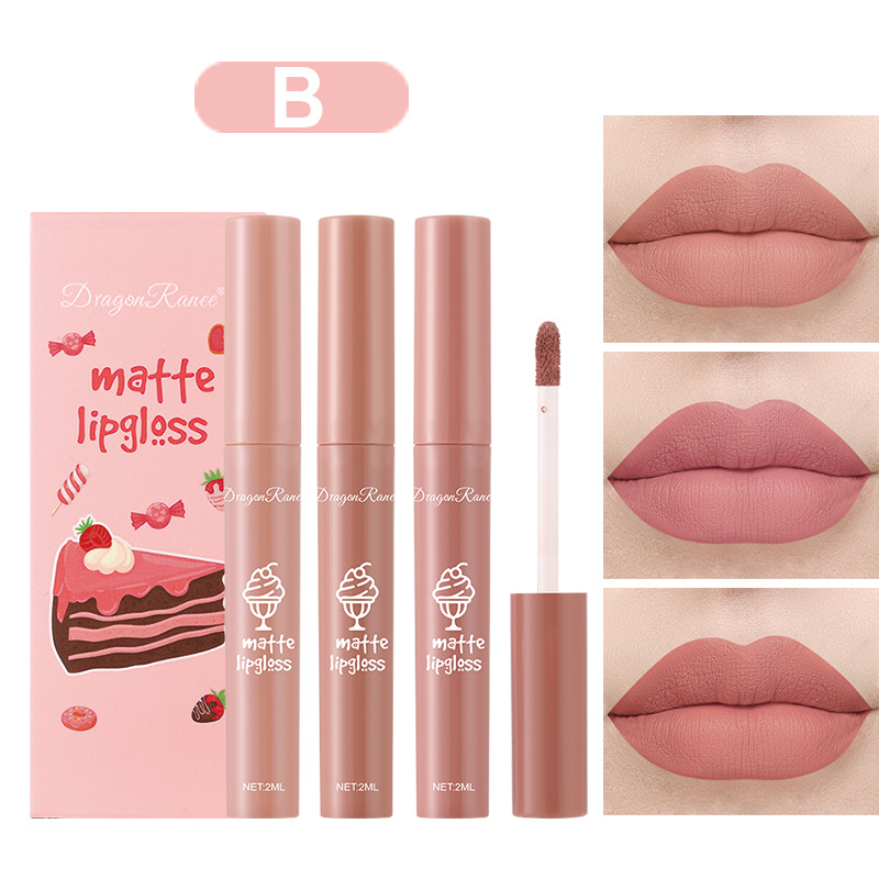 Conjunto de 3PCS de Batom Líqu - Matte Velvet Lip Tint Long Lasting avaliação e preço