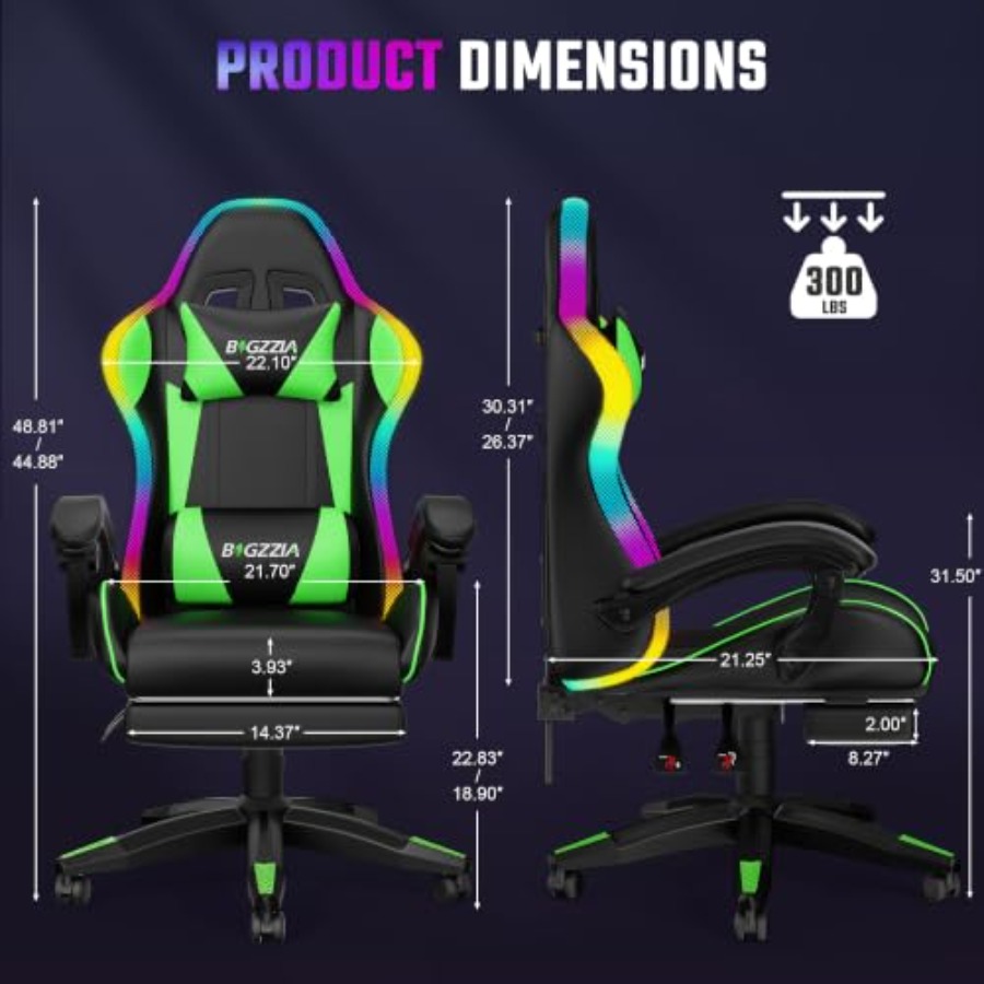 Cadeira gamer RGB com apoio pa - Massage avaliação e preço