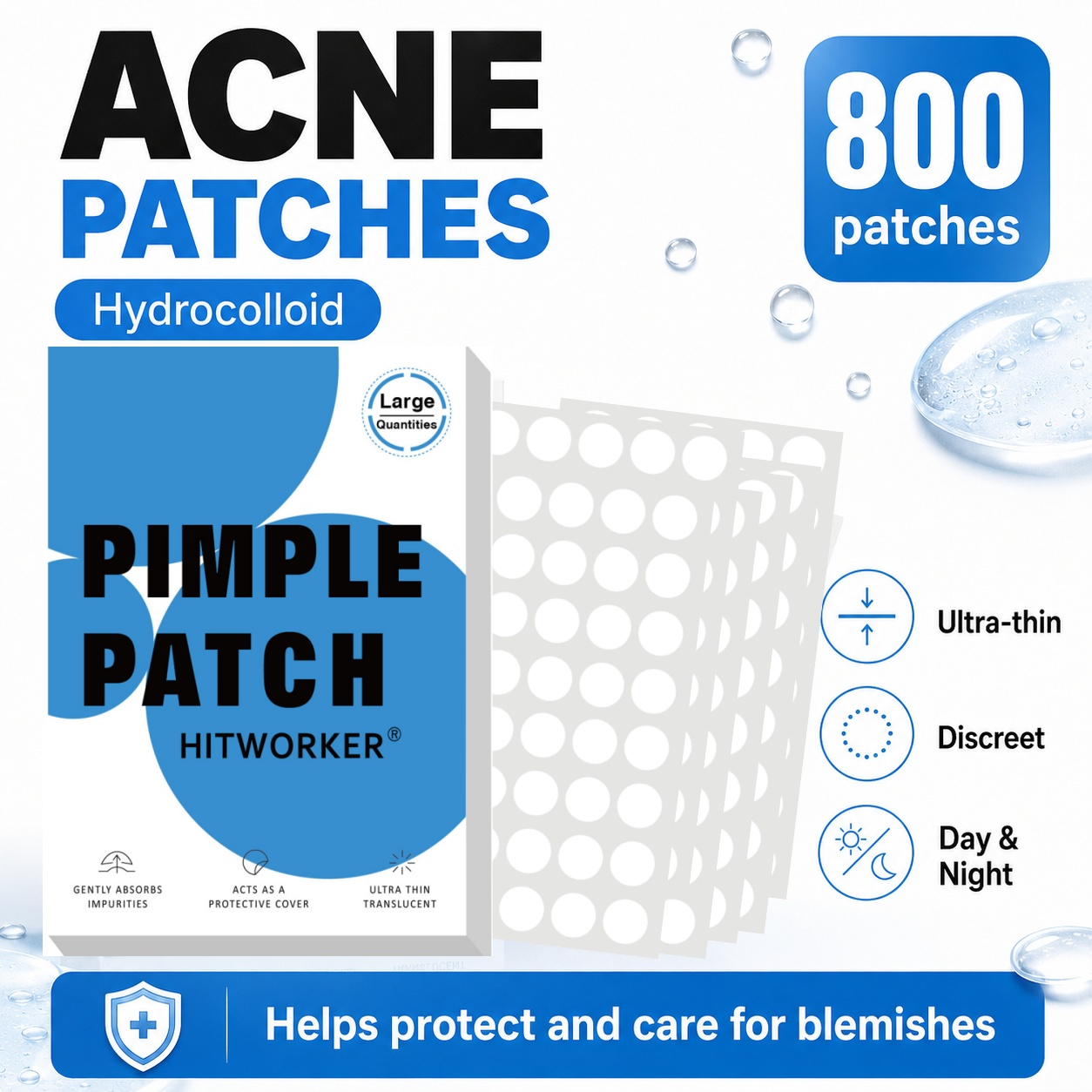 800 Adesivos Hidrocoloides par - Hydrocolloid Pimple Patch avaliação e preço
