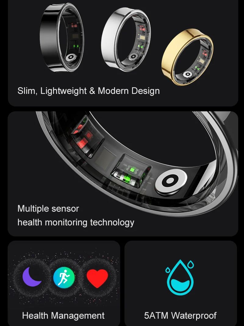 Novo anel inteligente r09 moni - Health Monitors avaliação e preço
